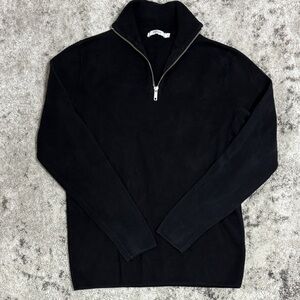 Jack & Jones Men's Black Zip-Up Sweater